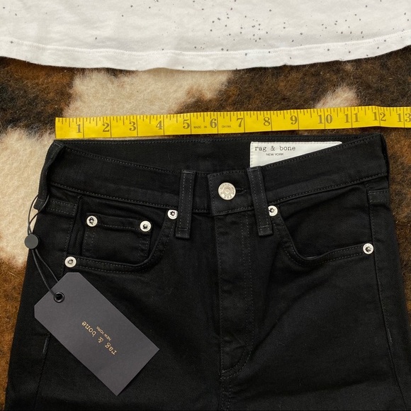 NWT Rag & Bone Stove Pipe Step Hem Fray Black 23 - Picture 9 of 11